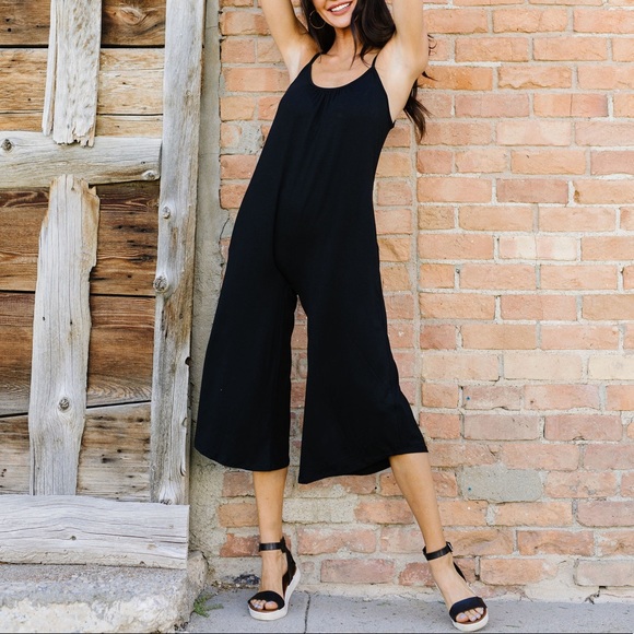 Dash of Pink Pants - Good Better Best Cropped Wide Leg Tank Jumpsuit